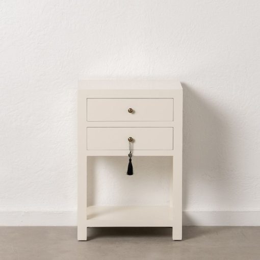 Mesa de Cabeceira ORIENT Branco Madeira de abeto Madeira MDF 45 x 30 x 66 cm - Image 2