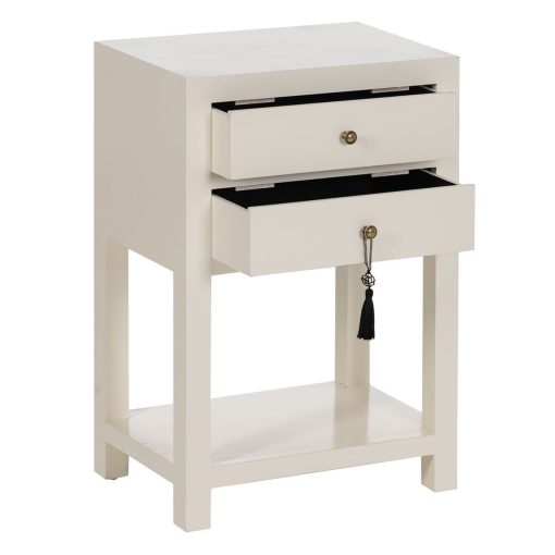 Mesa de Cabeceira ORIENT Branco Madeira de abeto Madeira MDF 45 x 30 x 66 cm - Image 3
