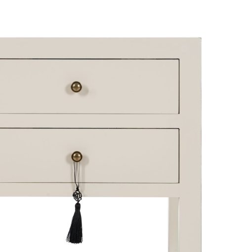 Mesa de Cabeceira ORIENT Branco Madeira de abeto Madeira MDF 45 x 30 x 66 cm - Image 5