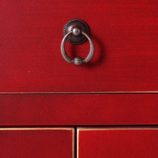 Mesa de Cabeceira ORIENTE Vermelho Ferro Madeira MDF 45 x 26 x 69 cm - Image 3