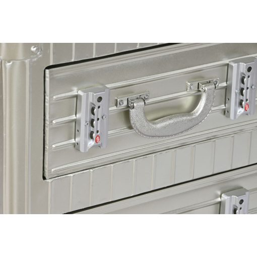 Mesa de Cabeceira Prateado Metal Madeira MDF 46 x 39 x 63 cm - Image 3