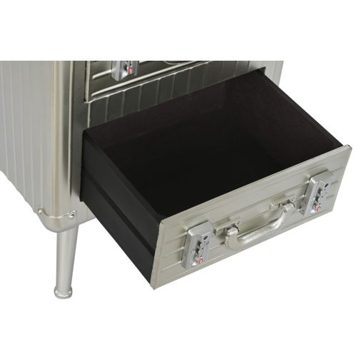 Mesa de Cabeceira Prateado Metal Madeira MDF 46 x 39 x 63 cm - Image 6