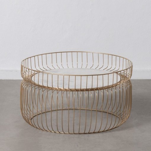 Mesa de Centro Branco Dourado 72 x 72 x 40 cm - Image 2