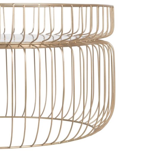 Mesa de Centro Branco Dourado 72 x 72 x 40 cm - Image 4