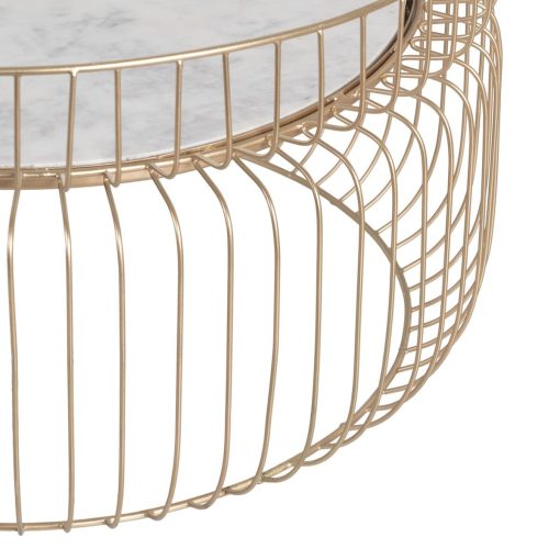 Mesa de Centro Branco Dourado 72 x 72 x 40 cm - Image 6
