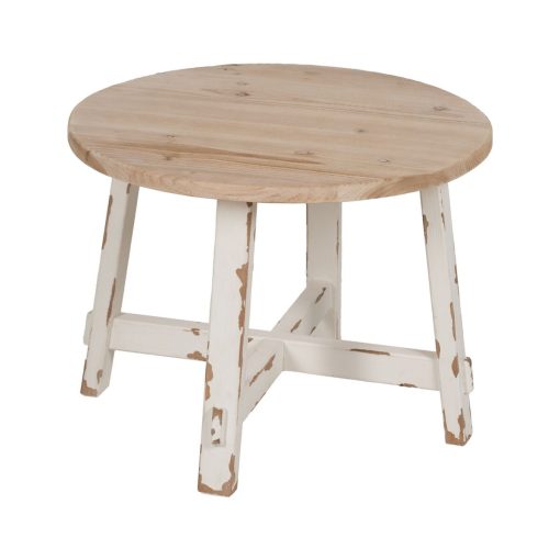 Mesa de Centro Branco Natural 60 x 60 x 45 cm