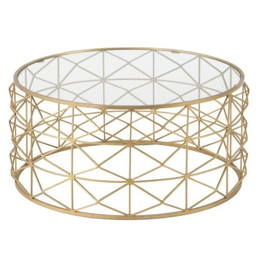 Mesa de Centro Dourado 98 x 98 x 44 cm