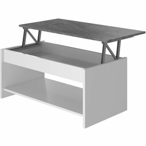 Mesa de Centro Elevável Branco/Cinzento 50 cm