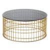 Mesa de Centro Preto Dourado 91 x 91 x 43 cm