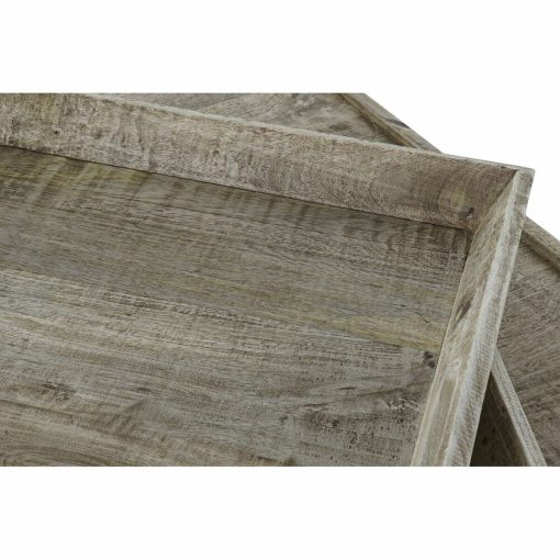 Mesa de Centro Preto Natural Madeira Metal 120 x 120 x 55 cm - Image 4