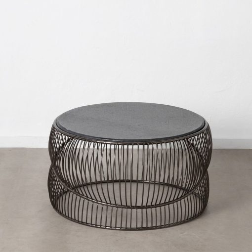 Mesa de Centro Preto Prateado 90 x 90 x 48 cm - Image 2