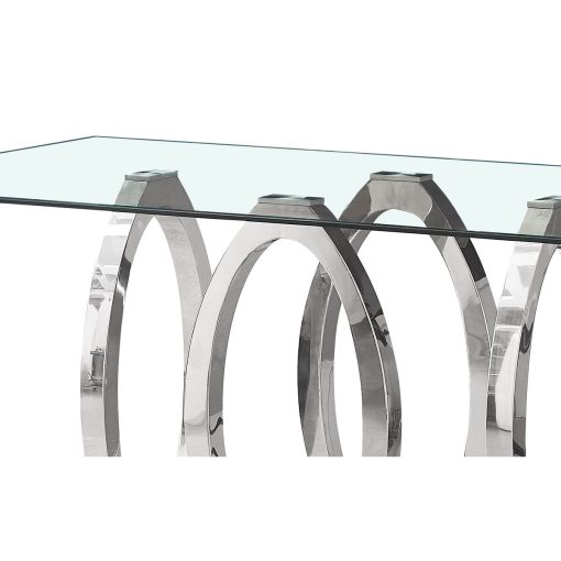 Mesa de Jantar Aço Vidro temperado 160 x 90 x 76 cm - Image 2