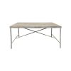 Mesa de Jantar Branco Ferro Madeira de mangueira 160 X 90 X 80 cm