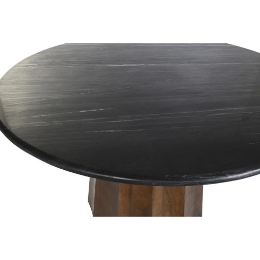 Mesa de Jantar Preto Castanho Mármore Madeira de mangueira 120 x 120 x 76 cm - Image 2