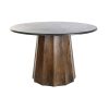 Mesa de Jantar Preto Castanho Mármore Madeira de mangueira 120 x 120 x 76 cm
