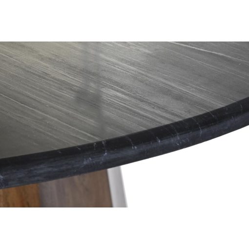 Mesa de Jantar Preto Castanho Mármore Madeira de mangueira 120 x 120 x 76 cm - Image 3