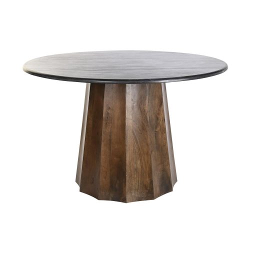 Mesa de Jantar Preto Castanho Mármore Madeira de mangueira 120 x 120 x 76 cm