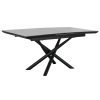 Mesa de Jantar Preto Cinzento Metal Cerâmica 160 x 90 x 76 cm