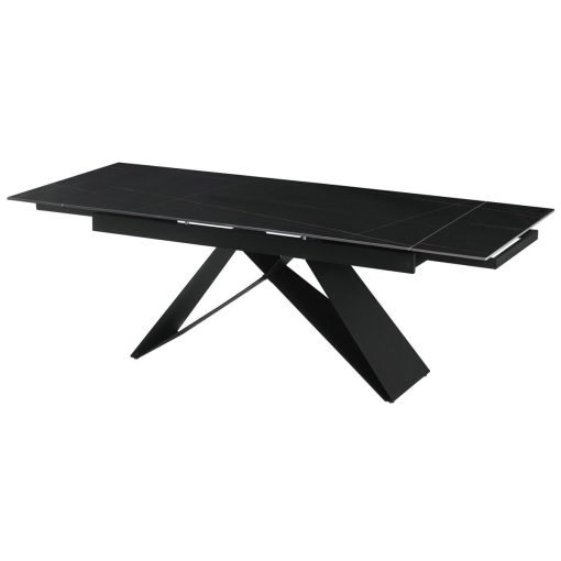 Mesa de Jantar Preto Metal Cerâmica 160 x 90 x 75 cm