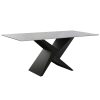 Mesa de Jantar Preto Metal Cerâmica 180 x 90 x 75 cm