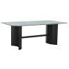 Mesa de Jantar Preto Verde Metal Vidro temperado 200 x 100 x 76 cm