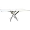 Mesa de Jantar Transparente Metal Cristal 150 x 90 x 75 cm
