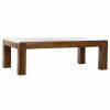 Mesa de apoio 110 x 60 x 36 cm Madeira Castanho Plástico Acácia
