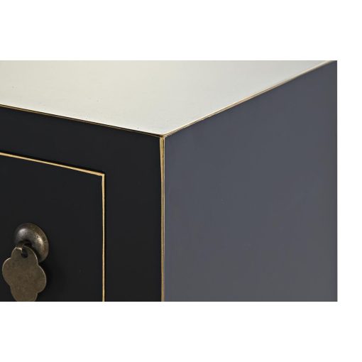 Mesa de apoio 95 x 26 x 79 cm Abeto Preto Dourado Metal Branco Madeira MDF - Image 4