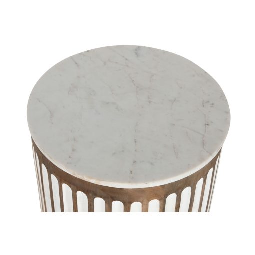Mesa de apoio Branco Natural 41 x 41 x 52 cm - Image 2