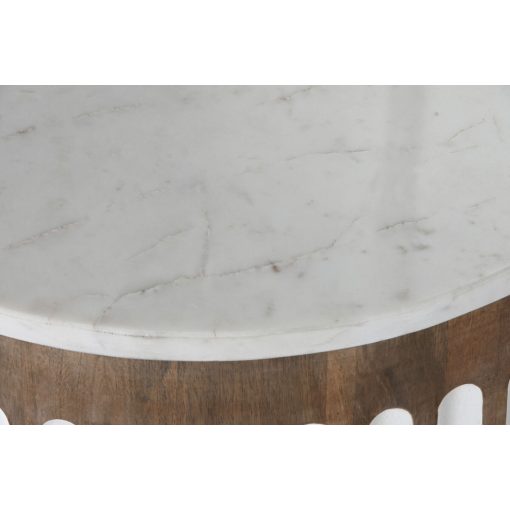 Mesa de apoio Branco Natural 41 x 41 x 52 cm - Image 3