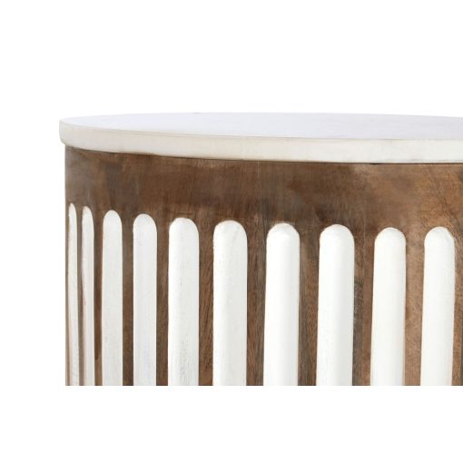 Mesa de apoio Branco Natural 41 x 41 x 52 cm - Image 4