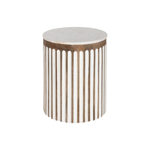 Mesa de apoio Branco Natural 41 x 41 x 52 cm