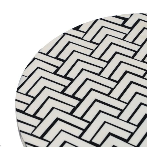 Mesa de apoio Branco Preto 38 x 38 x 50 cm - Image 4