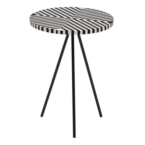 Mesa de apoio Branco Preto 38 x 38 x 50 cm