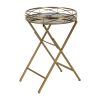 Mesa de apoio Preto Dourado 51 x 49 x 71