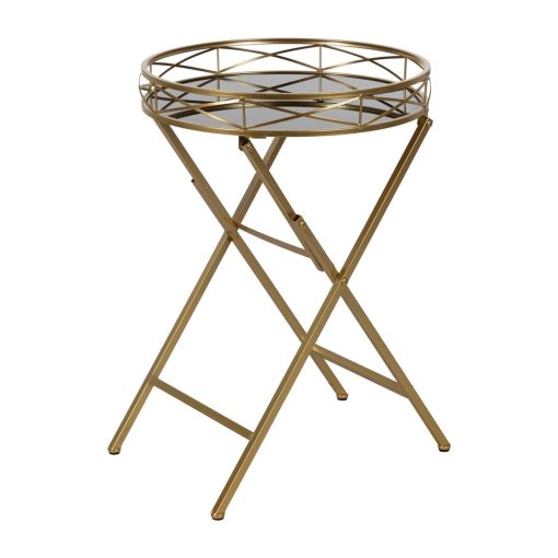 Mesa de apoio Preto Dourado 51 x 49 x 71