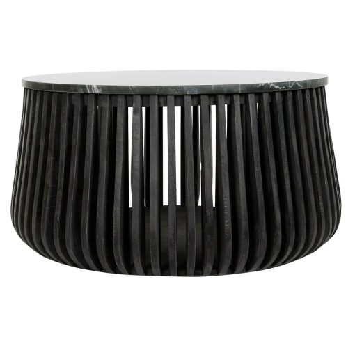 Mesa de apoio Preto Mármore 90 x 90 x 45 cm Madeira de mangueira
