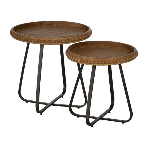 Mesa de apoio Preto Natural 52 x 52 x 54,5 cm - Image 3