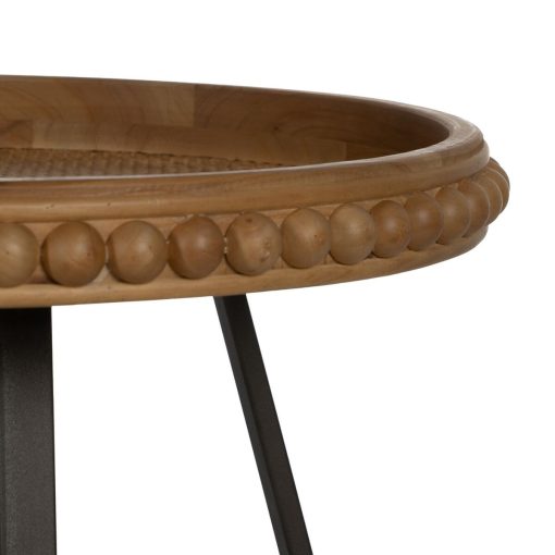 Mesa de apoio Preto Natural 52 x 52 x 54,5 cm - Image 6
