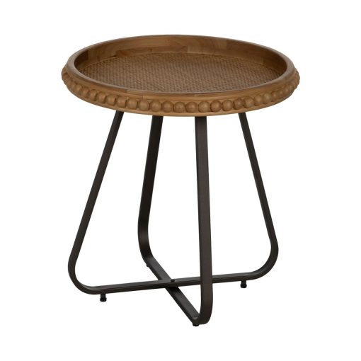 Mesa de apoio Preto Natural 52 x 52 x 54