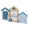 Moldura de Fotos Azul Branco Natural Cristal Madeira MDF
