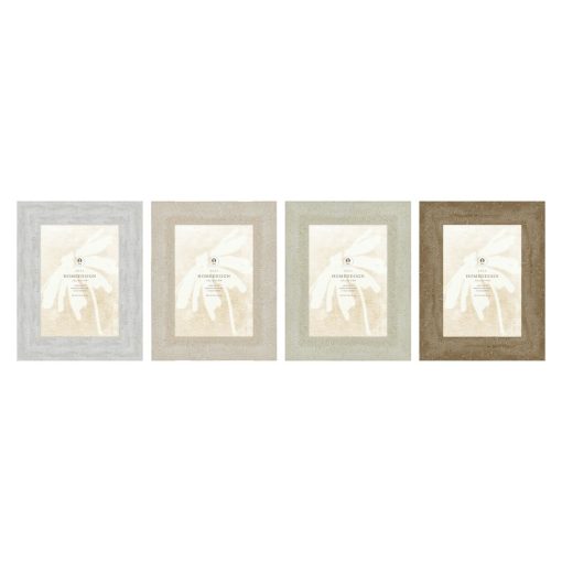 Moldura de Fotos Branco Bege Cristal poliestireno Scandi 19 x 2 x 24 cm (4 Unidades)