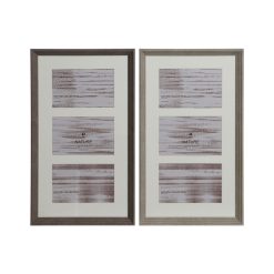 Moldura de Fotos Branco Castanho Cinzento Cristal poliestireno Urbana 23 X 3 X 41 cm (2 Unidades)