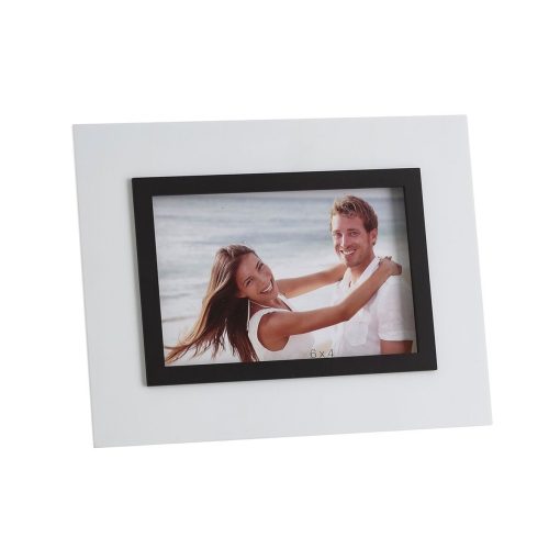 Moldura de Fotos Branco Preto Cristal poliestireno 10 x 15 cm 22 X 1