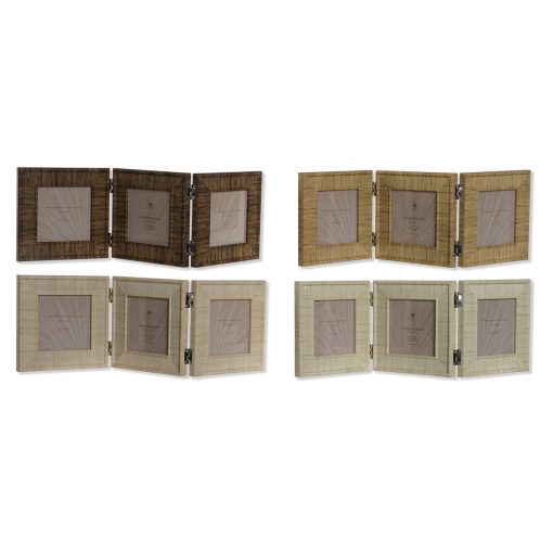 Moldura de Fotos Castanho Bege Natural Marfim Cristal poliestireno 47 X 2 X 16 cm (4 Unidades)