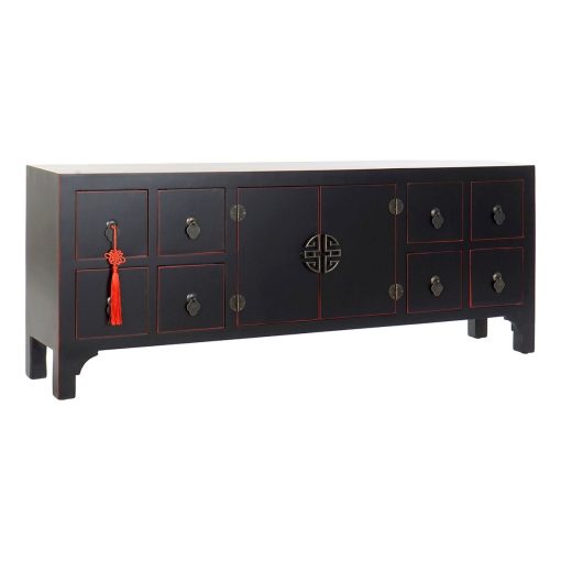Móvel de TV Preto Multicolor Madeira Abeto Madeira MDF 130 x 24 x 51 cm