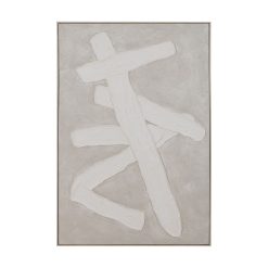Pintura Branco Cinzento Abstrato 80 x 3