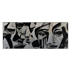 Alternative view of Pintura Branco Preto 125 x 3 x 50 cm