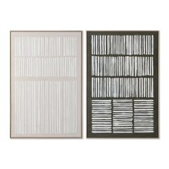 Pintura Branco Verde Bege Cinzento escuro poliestireno Tela Riscas Urbana (2 Unidades)