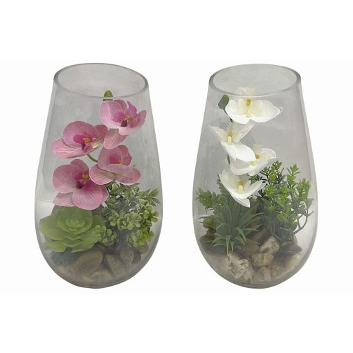Planta Decorativa PVC Cristal 15 x 15 x 25 cm (2 Unidades)